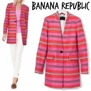 Banana Republic fuchsia orange stripe Adrianne Naval collaboration